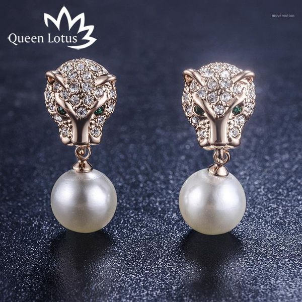 queen lotus new zircon leopard pearl drop earring for women animal earring for party1, Silver
queen lotus new zircon leopard pearl drop earring for women animal earring for party1, Silver