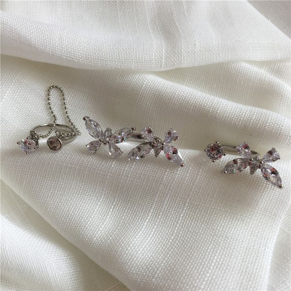 fairy temperament twin butterfly ring light luxury zircon chain adjustable ring index finger joint ring, Silver
fairy temperament twin butterfly ring light luxury zircon chain adjustable ring index finger joint ring, Silver