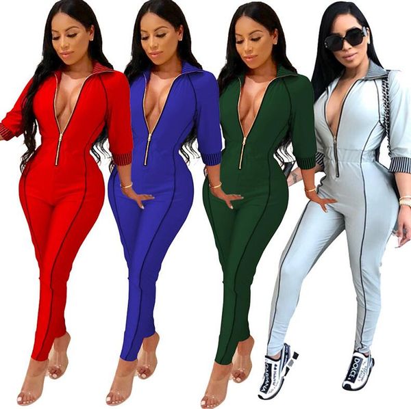 women bodysuit jumpsuit rompers ladies one piece pants solid color zipper clothing onesies winter autumn streetwear outfits cz102704, Black;white
women bodysuit jumpsuit rompers ladies one piece pants solid color zipper clothing onesies winter autumn streetwear outfits cz102704, Black;white
