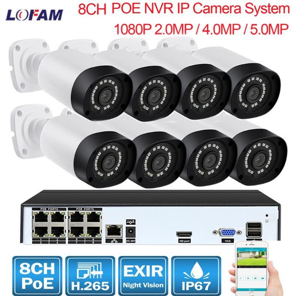 systems lofam 2.0mp 4.0mp 5.0mp 8ch poe nvr kit 1080p h.265 outdoor waterproof day night ip cctv surveillance security camera system
systems lofam 2.0mp 4.0mp 5.0mp 8ch poe nvr kit 1080p h.265 outdoor waterproof day night ip cctv surveillance security camera system