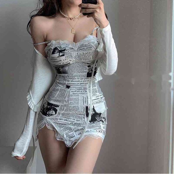 elegant lace mesh newspaper printing slim side split skinny strap tank mini dress irregular dresses korean qyi2, Black;gray
elegant lace mesh newspaper printing slim side split skinny strap tank mini dress irregular dresses korean qyi2, Black;gray