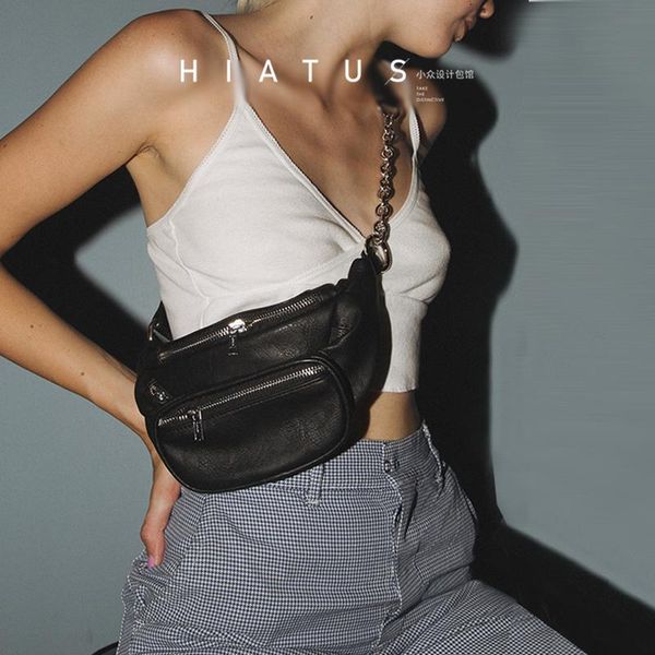 european and american ins supermodel celebrity inspired stylish handsome chain black waist pack simple multi-layer chest bag
european and american ins supermodel celebrity inspired stylish handsome chain black waist pack simple multi-layer chest bag