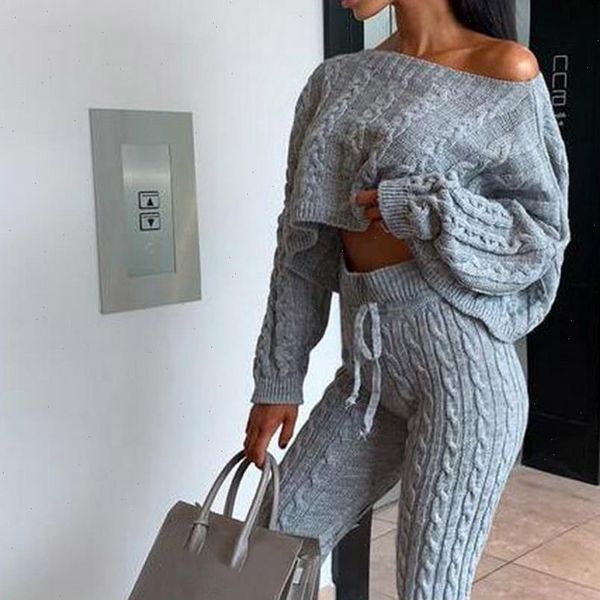 2 pieces ladies knitted sets women outfits sets crop pullovers high waist knit pants sweater suits tricot tracksuit, Gray
2 pieces ladies knitted sets women outfits sets crop pullovers high waist knit pants sweater suits tricot tracksuit, Gray