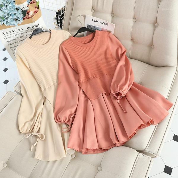 fake two knitwear dress women korean patchwork ruffles knitted vestidos o-neck slim fit robe sweet pleated dresses 4e9651, Black;gray
fake two knitwear dress women korean patchwork ruffles knitted vestidos o-neck slim fit robe sweet pleated dresses 4e9651, Black;gray