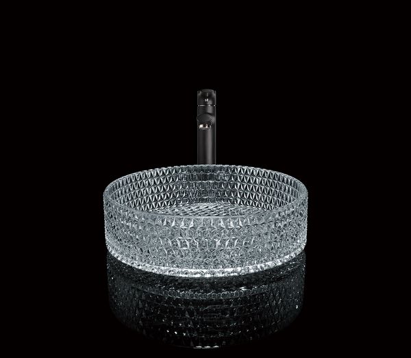 diamond pattern design transparent round bathroom handmade washbasin counterwashbasin tempered glassware sink
diamond pattern design transparent round bathroom handmade washbasin counterwashbasin tempered glassware sink
