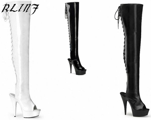boots over the knee patent leather black fish mouth sandals summer women's super high heels lace models with paragraph
boots over the knee patent leather black fish mouth sandals summer women's super high heels lace models with paragraph