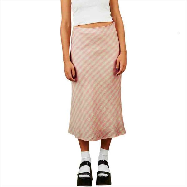 women bias midi-skirt fashion high street casual style striped pattern side zipper skirt pink ladies clothes, Black
women bias midi-skirt fashion high street casual style striped pattern side zipper skirt pink ladies clothes, Black