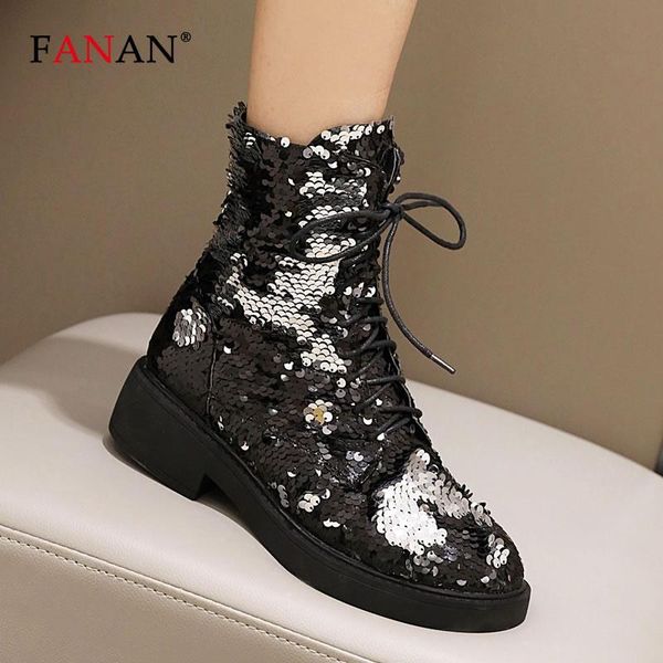 fanan women's boots bling color-changing sequined shoes for woman platform ankle boots women lace up sequins shoes black silvery
fanan women's boots bling color-changing sequined shoes for woman platform ankle boots women lace up sequins shoes black silvery