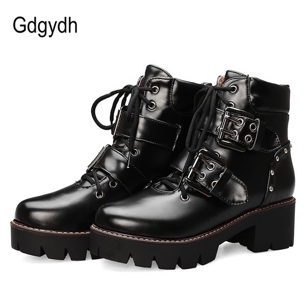 gdgydh fashion buckle black gothic boots woman punk lace-up chunky heels ladies short boots comfortable new arrival drop ship t200425
gdgydh fashion buckle black gothic boots woman punk lace-up chunky heels ladies short boots comfortable new arrival drop ship t200425