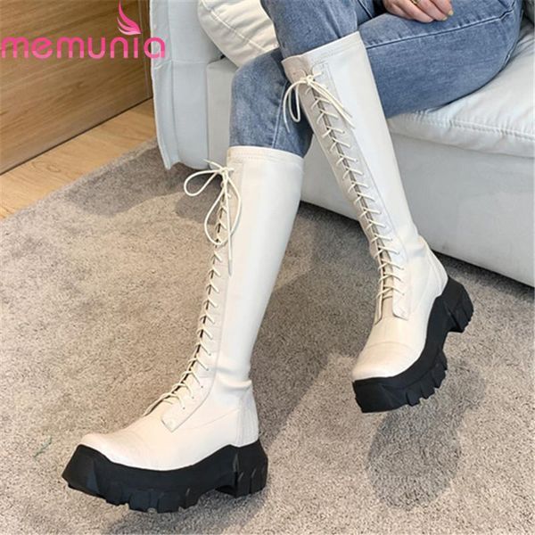 boots memunia 2021 arrival women thick high heels square toe lace up ladies shoes genuine leather knee, Black
boots memunia 2021 arrival women thick high heels square toe lace up ladies shoes genuine leather knee, Black