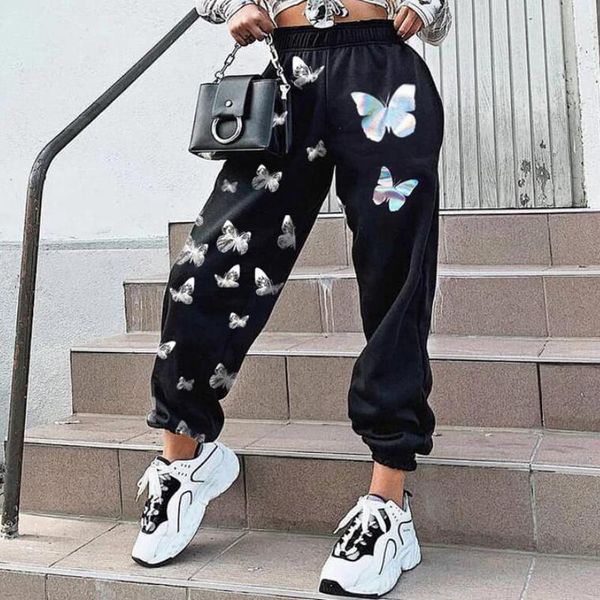 2021 women butterfly pattern print pants harajuku wide leg sweatpants trousers elastic high waist pants streetwear casual pant, Black;white
2021 women butterfly pattern print pants harajuku wide leg sweatpants trousers elastic high waist pants streetwear casual pant, Black;white