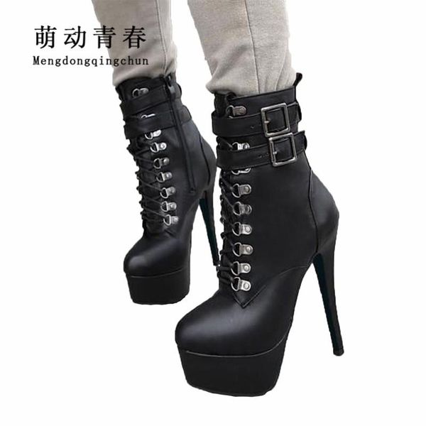 boots women winter super high round toe platform lace up buckle strap thin heel nightclub ankle, Black
boots women winter super high round toe platform lace up buckle strap thin heel nightclub ankle, Black