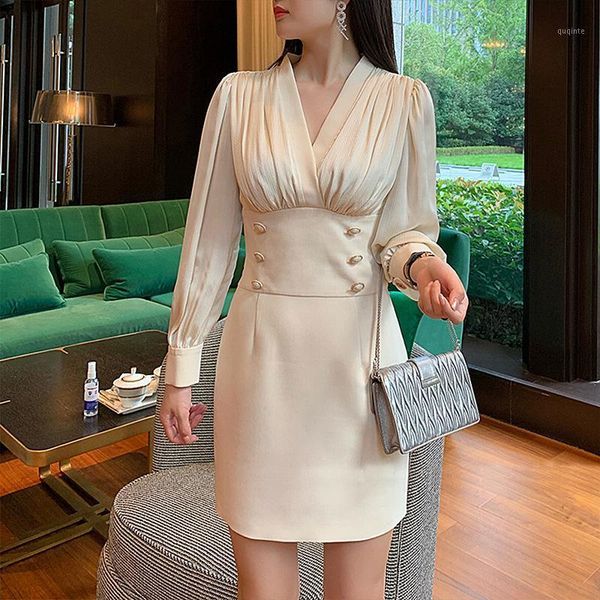 2020 women v-neck brand design elegant white double-breasted slim winter dress long sleeve luxury party midi dress clothes1, Black;gray
2020 women v-neck brand design elegant white double-breasted slim winter dress long sleeve luxury party midi dress clothes1, Black;gray