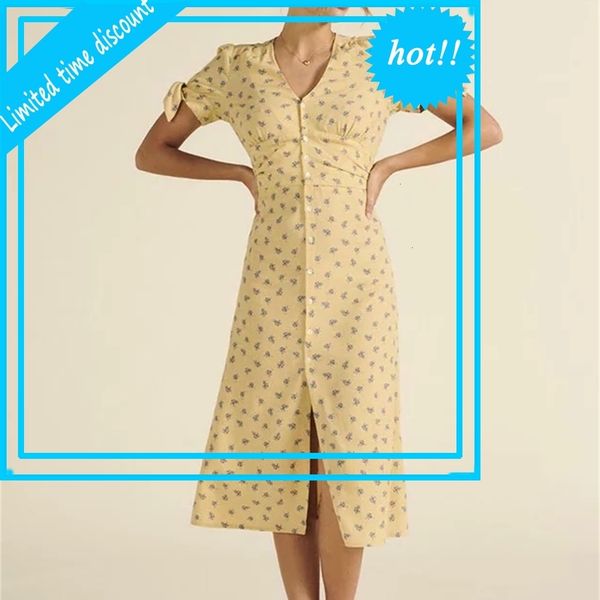 women vintage long flower print short mouw v-neck chiffon buttons dress elegant moves wrap casual loose dresses france, Black
women vintage long flower print short mouw v-neck chiffon buttons dress elegant moves wrap casual loose dresses france, Black