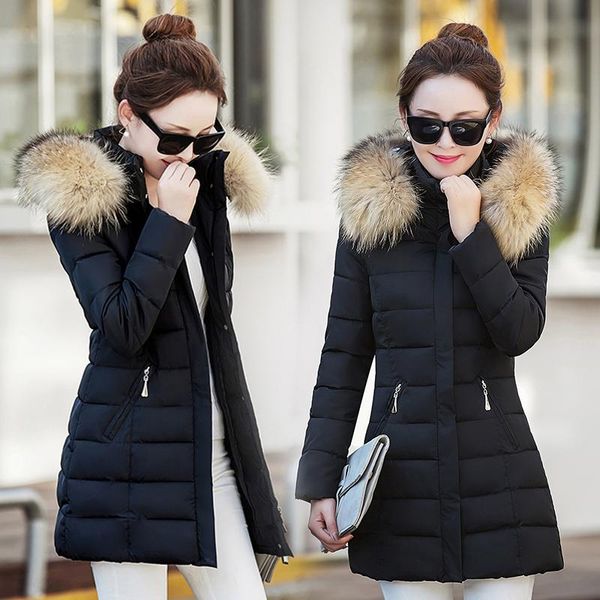 women's down & parkas winter jacket women parka mid-length cotton female coat hooded outwear plus size thick warm padded r567, Black
women's down & parkas winter jacket women parka mid-length cotton female coat hooded outwear plus size thick warm padded r567, Black