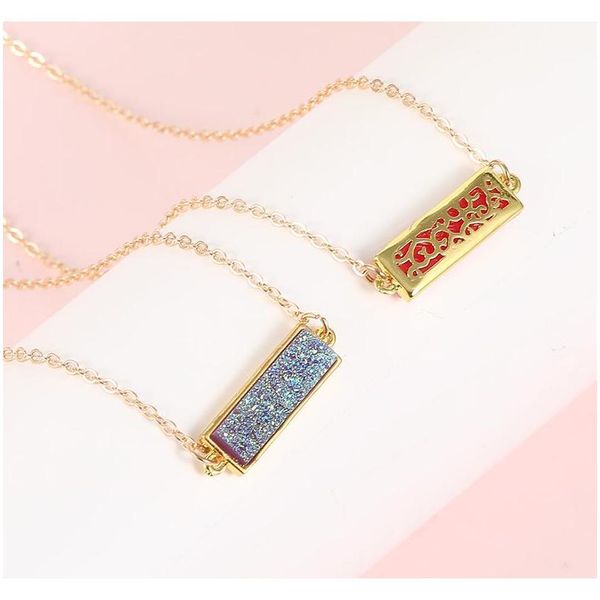 new fashion resin druzy necklace for women gold plated chain statement colorful rectangle stone pendant choke sqcrkh beauty888, Silver
new fashion resin druzy necklace for women gold plated chain statement colorful rectangle stone pendant choke sqcrkh beauty888, Silver