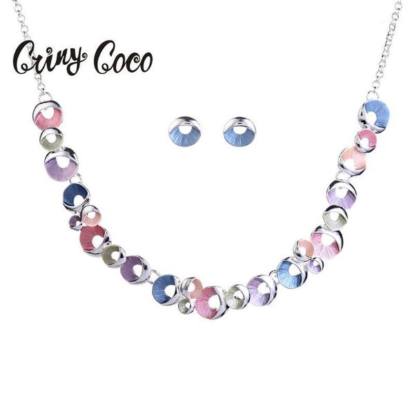 earrings & necklace women's geometric silver color jewelry set of colorful and ladies wedding party enamel jewellery sets1
earrings & necklace women's geometric silver color jewelry set of colorful and ladies wedding party enamel jewellery sets1