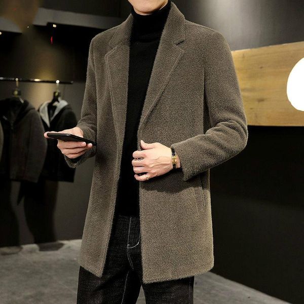 2021 new autumn winter men slim fit coat thicken woolen trench coat business male solid classic overcoat medium long jacket d182, Black
2021 new autumn winter men slim fit coat thicken woolen trench coat business male solid classic overcoat medium long jacket d182, Black