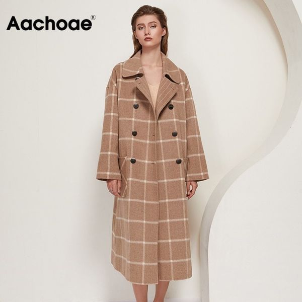 aachoae winter fashion plaid long wool coat women 2020 batwing long sleeve chic pockets coats casual double breasted outerwear lj201128, Black
aachoae winter fashion plaid long wool coat women 2020 batwing long sleeve chic pockets coats casual double breasted outerwear lj201128, Black