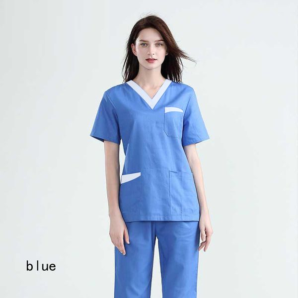 woemn scrub set cotton uniforms color blocking short sleeve scrub v neck vet dentist workwear clothes big pockets costume, White
woemn scrub set cotton uniforms color blocking short sleeve scrub v neck vet dentist workwear clothes big pockets costume, White