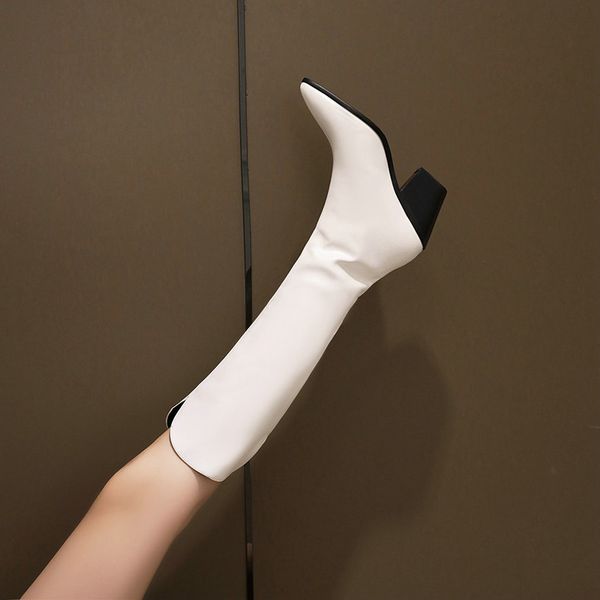 2021 new pointed toe slip on knee pu leather square high heel long boots keep warm winter women shoes size 34-43 jd8s, Black
2021 new pointed toe slip on knee pu leather square high heel long boots keep warm winter women shoes size 34-43 jd8s, Black