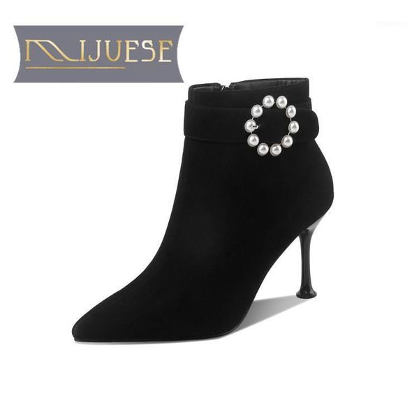mljuese 2021 women ankle boots winter short plush pointed toe crystal string bead zipper high heels female boots size 391, Black
mljuese 2021 women ankle boots winter short plush pointed toe crystal string bead zipper high heels female boots size 391, Black