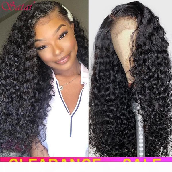 satai water wave wig pre plucked curly human hair wig 13x4 water wave lace front wig brazilian human hair wigs, Black 
satai water wave wig pre plucked curly human hair wig 13x4 water wave lace front wig brazilian human hair wigs, Black