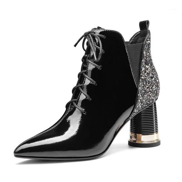 women ankle boots pearl pointed toe high heels pumps elegant mixed colors bling lace up wedding dancing shoes woman1, Black
women ankle boots pearl pointed toe high heels pumps elegant mixed colors bling lace up wedding dancing shoes woman1, Black