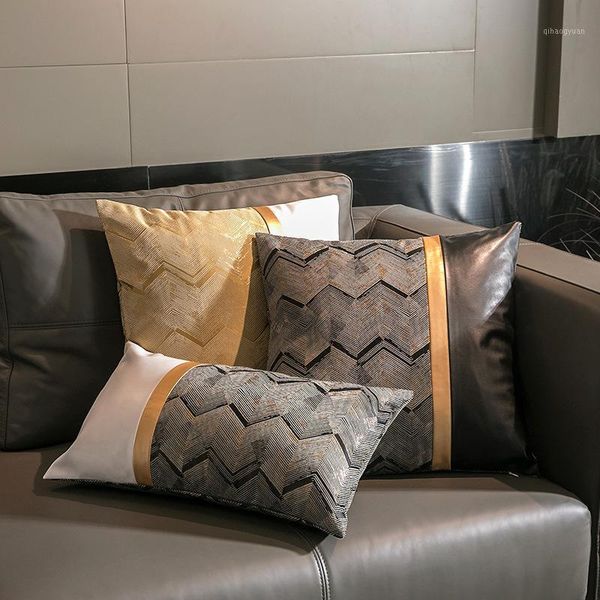 high-grade jacquard sofa cushion covers pu patchwork geometric waist pillowcases home bed party decoration pillow cases covers1
high-grade jacquard sofa cushion covers pu patchwork geometric waist pillowcases home bed party decoration pillow cases covers1