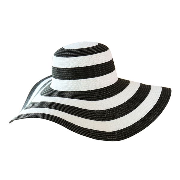 wide brim hats stripe summer straw hat women big beach handmade sun foldable block uv protection panama casual, Blue;gray
wide brim hats stripe summer straw hat women big beach handmade sun foldable block uv protection panama casual, Blue;gray