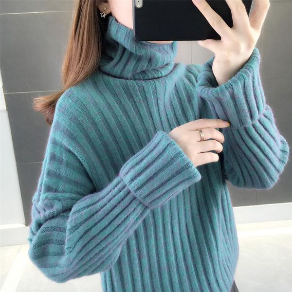 thickened warm high neck sweater women's loose autumn winter 2020 new pullover solid color lazy wind knitted bottoming shirt, White;black
thickened warm high neck sweater women's loose autumn winter 2020 new pullover solid color lazy wind knitted bottoming shirt, White;black