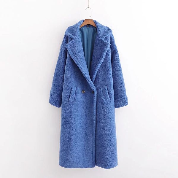 women lambswool lapel neck coats long sleeve winter high waist long coats ladies solid color clothes, Black
women lambswool lapel neck coats long sleeve winter high waist long coats ladies solid color clothes, Black