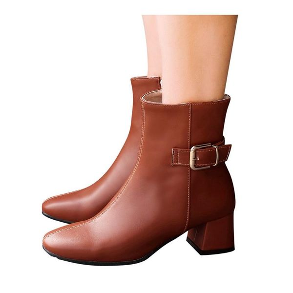 sagace leather women ankle boots women middle tube booties side zip square heel bare boots botas de invierno para mujer, Black
sagace leather women ankle boots women middle tube booties side zip square heel bare boots botas de invierno para mujer, Black