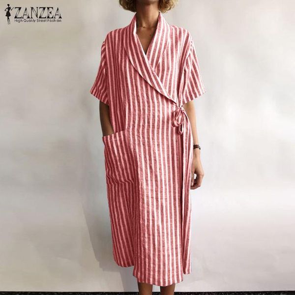 fashion women's striped shirt dress zanzea 2021 summer lapel neck short sleeve sundress casual robe femme plus size vestidos 5xl, Black;gray
fashion women's striped shirt dress zanzea 2021 summer lapel neck short sleeve sundress casual robe femme plus size vestidos 5xl, Black;gray