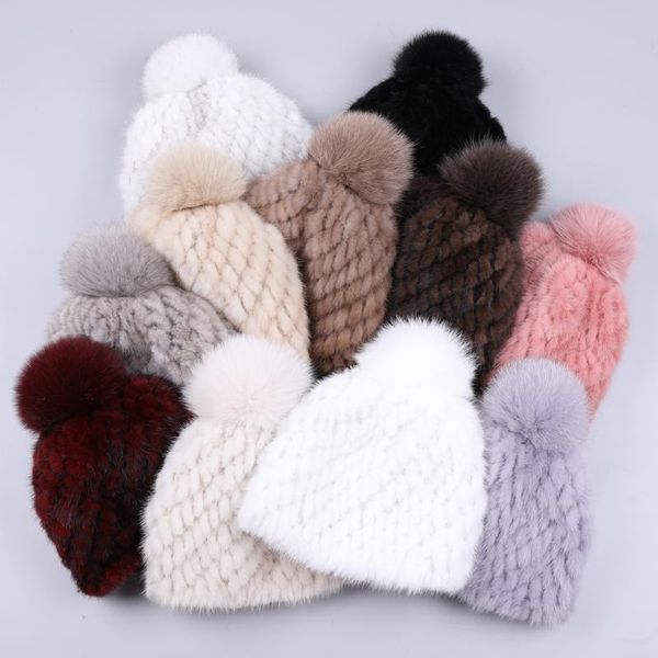 beanie/skull caps 100% real hat women winter knitted beanies russian girls cap with fur pom poms thick female elastic, Blue;gray
beanie/skull caps 100% real hat women winter knitted beanies russian girls cap with fur pom poms thick female elastic, Blue;gray