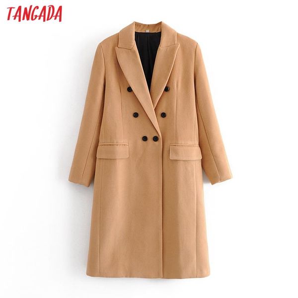 tangada 2020 autumn winter women kahki woolen coats double breasted office lady elegant solid overcoat 3w18, Black
tangada 2020 autumn winter women kahki woolen coats double breasted office lady elegant solid overcoat 3w18, Black