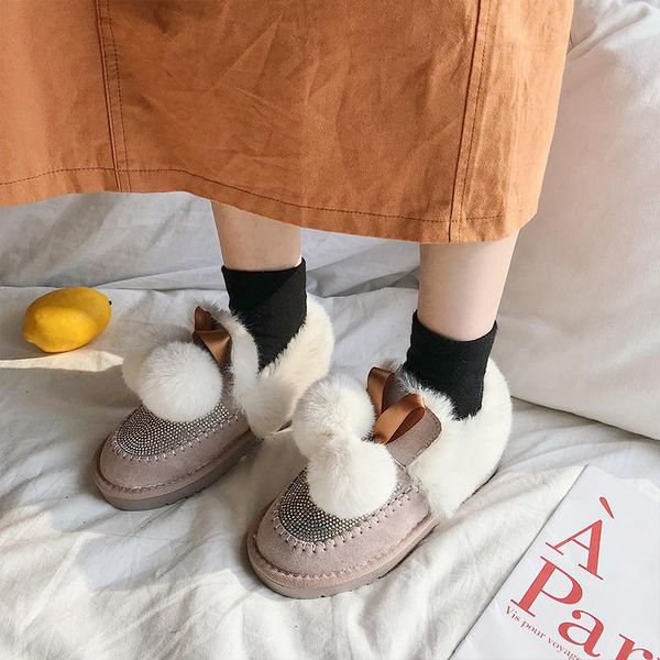 boots luxury design winter rhinestone hairball snow women lovely faux fur thick heels soft warm ins girls bow velvet shoes, Black
boots luxury design winter rhinestone hairball snow women lovely faux fur thick heels soft warm ins girls bow velvet shoes, Black