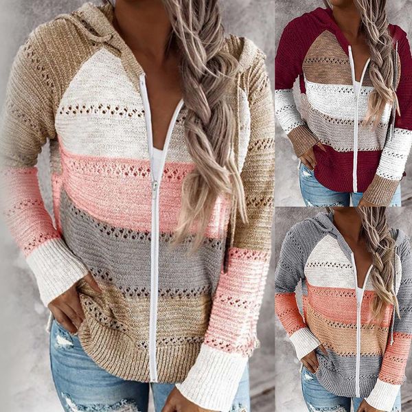 women autumn long sleeve color block hollow out knitted hooded sweater coat drop shipping high quality, White;black
women autumn long sleeve color block hollow out knitted hooded sweater coat drop shipping high quality, White;black