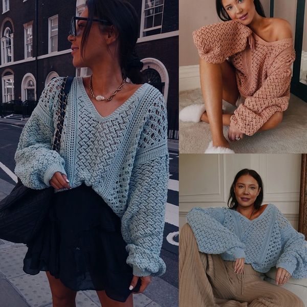 mcovi 2020 autumn new clothing pure color loose knitted upper garment women's sweater v-neck hollow sweater npy4h, White;black
mcovi 2020 autumn new clothing pure color loose knitted upper garment women's sweater v-neck hollow sweater npy4h, White;black