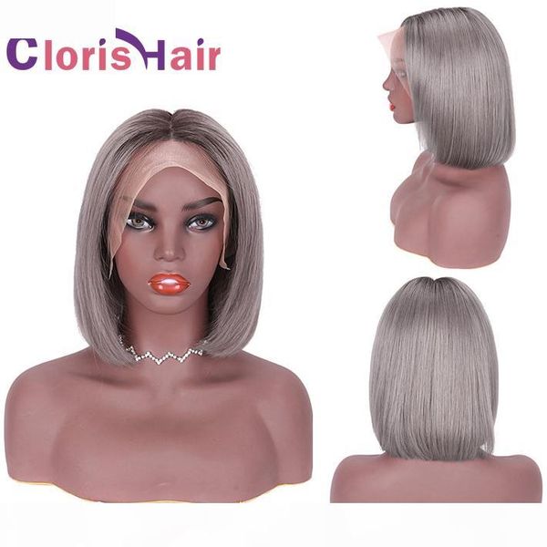 13x4 straight human hair wig silver grey colored glueless lace front bob wigs for black women full gray ombre lace wig pre plucke hairline, Black;brown
13x4 straight human hair wig silver grey colored glueless lace front bob wigs for black women full gray ombre lace wig pre plucke hairline, Black;brown