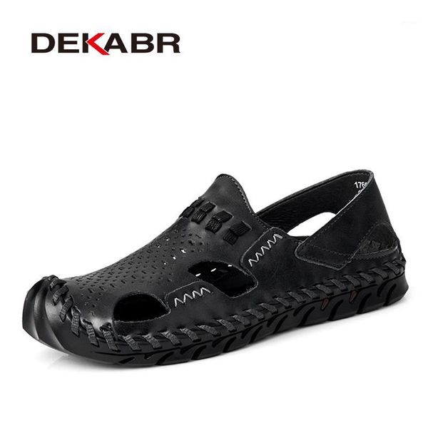 sandals dekabr men genuine leather summer beach shoes men's soft bottom male roman comfortable quality sneakers big size 481, Black
sandals dekabr men genuine leather summer beach shoes men's soft bottom male roman comfortable quality sneakers big size 481, Black