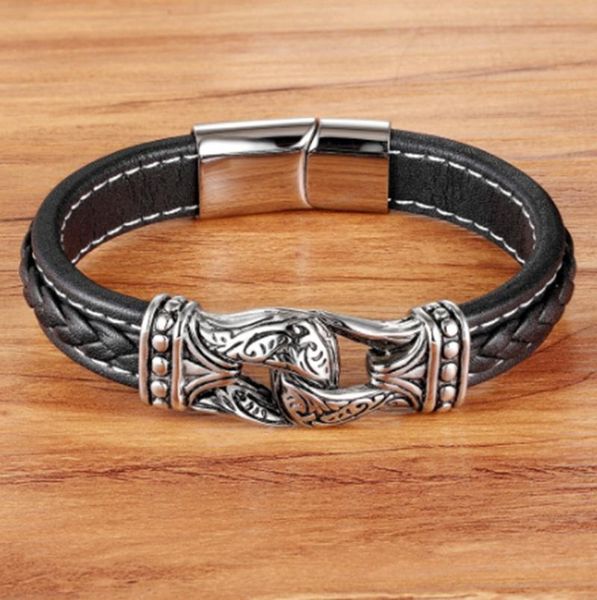 gothic style magnificent cool punk accessories genuine leather vikings bracelets bangles for men jewelry, Golden;silver
gothic style magnificent cool punk accessories genuine leather vikings bracelets bangles for men jewelry, Golden;silver