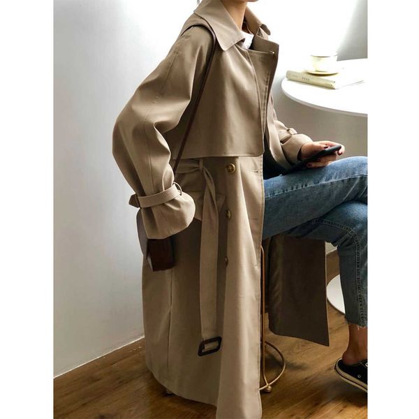 women's double-breasted windbreaker thin & long over-the-knee trench coat simple and pure color office ladies' clothes, Black;white
women's double-breasted windbreaker thin & long over-the-knee trench coat simple and pure color office ladies' clothes, Black;white