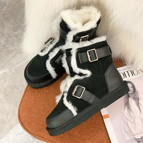 new genuine leather keep warm thick wool women snow boots winter platform shoes ankle boots for women non-slip women's sneakers, Black
new genuine leather keep warm thick wool women snow boots winter platform shoes ankle boots for women non-slip women's sneakers, Black