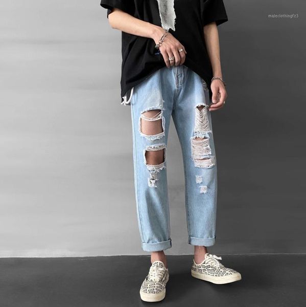 men's jeans 2021 spring and summer youth men's solid color loose hole falling fashion casual straight pants -3xl1, Blue
men's jeans 2021 spring and summer youth men's solid color loose hole falling fashion casual straight pants -3xl1, Blue