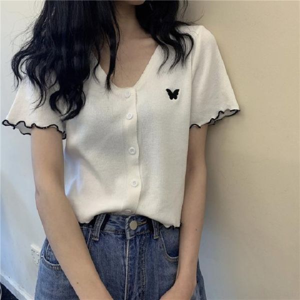0maov summer 2020 style new korean young butterfly embroidery lace purple short sleeve slimming short t-shirt embroidered butterflylace butt, White
0maov summer 2020 style new korean young butterfly embroidery lace purple short sleeve slimming short t-shirt embroidered butterflylace butt, White