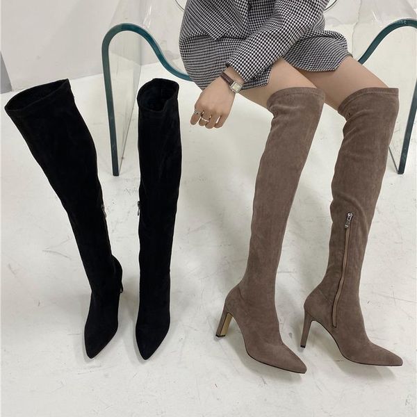 women's boots autumn shoes winter footwear boots-women thigh high heels high luxury designer round toe mid1, Black
women's boots autumn shoes winter footwear boots-women thigh high heels high luxury designer round toe mid1, Black