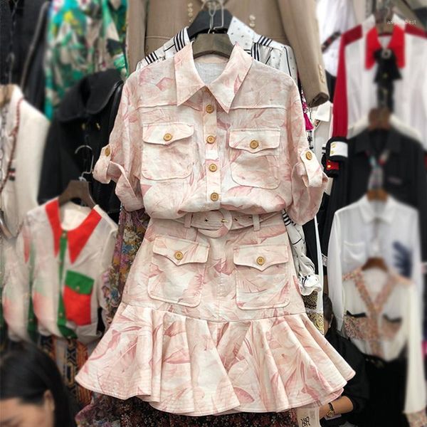 two piece sets women 2020 spring and summer new fashion printing suit short-sleeved pocket thin shirt + skirt set 2-piece set1, White
two piece sets women 2020 spring and summer new fashion printing suit short-sleeved pocket thin shirt + skirt set 2-piece set1, White