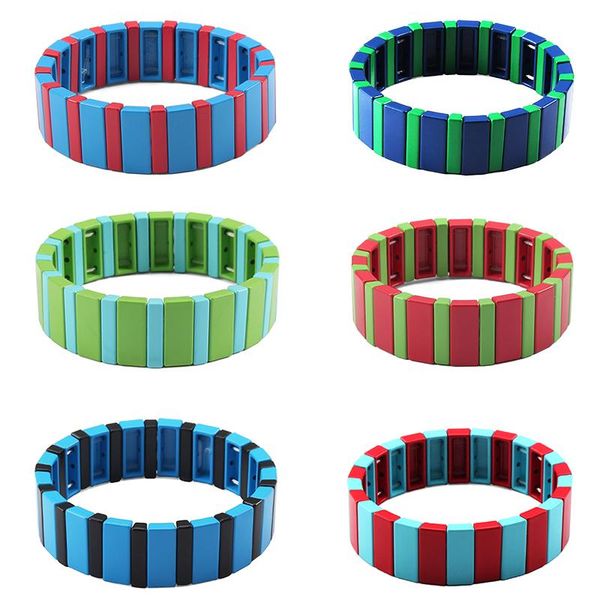 striped tile bracelet tile beads stackable metal jewelry handmade enamel bracelet gift combo bangle 2020 friendship, Black
striped tile bracelet tile beads stackable metal jewelry handmade enamel bracelet gift combo bangle 2020 friendship, Black