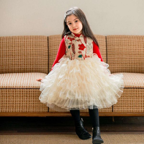 skirt 2020 winter new children's middle and small girls' stitching sweater drs, Red;yellow
skirt 2020 winter new children's middle and small girls' stitching sweater drs, Red;yellow